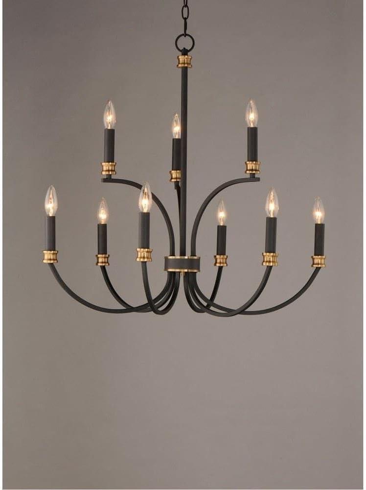 11377BKAB-Maxim Lighting-Charlton - 9 Light Chandelier     -Traditional Installation