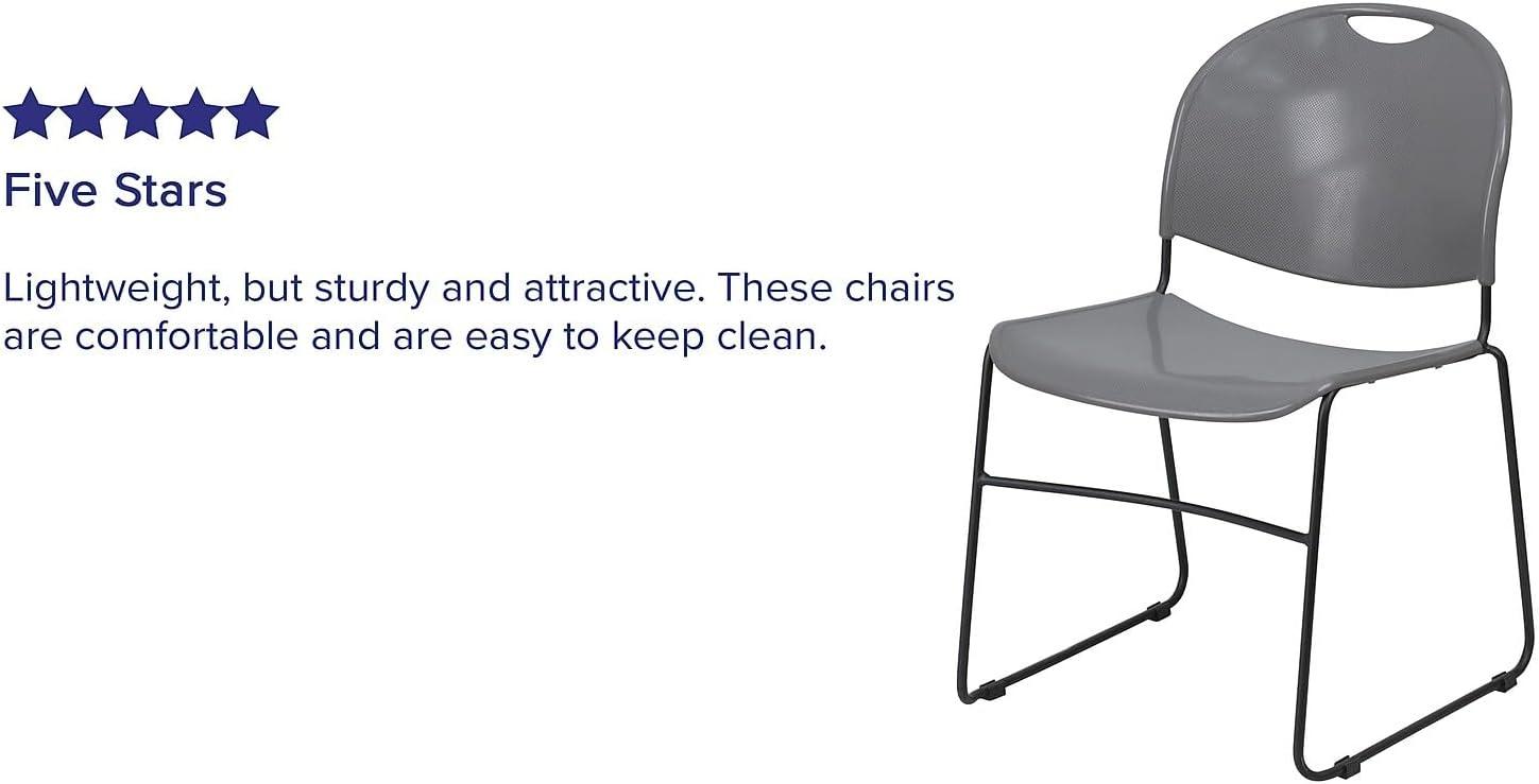 Flash Furniture Gaea 880 lb. Capacity Ultra-Compact Stack Chair with Metal Frame (Set of 5)