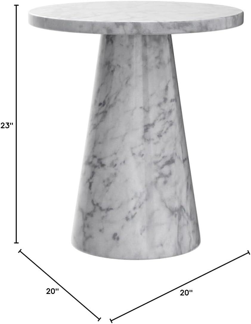 Meridian Furniture Omni Black Faux Marble 20" Round End Table