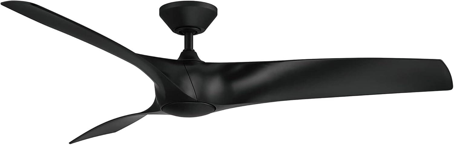 Zephyr 62" Matte Black Dimmable LED Smart Ceiling Fan with Remote Control