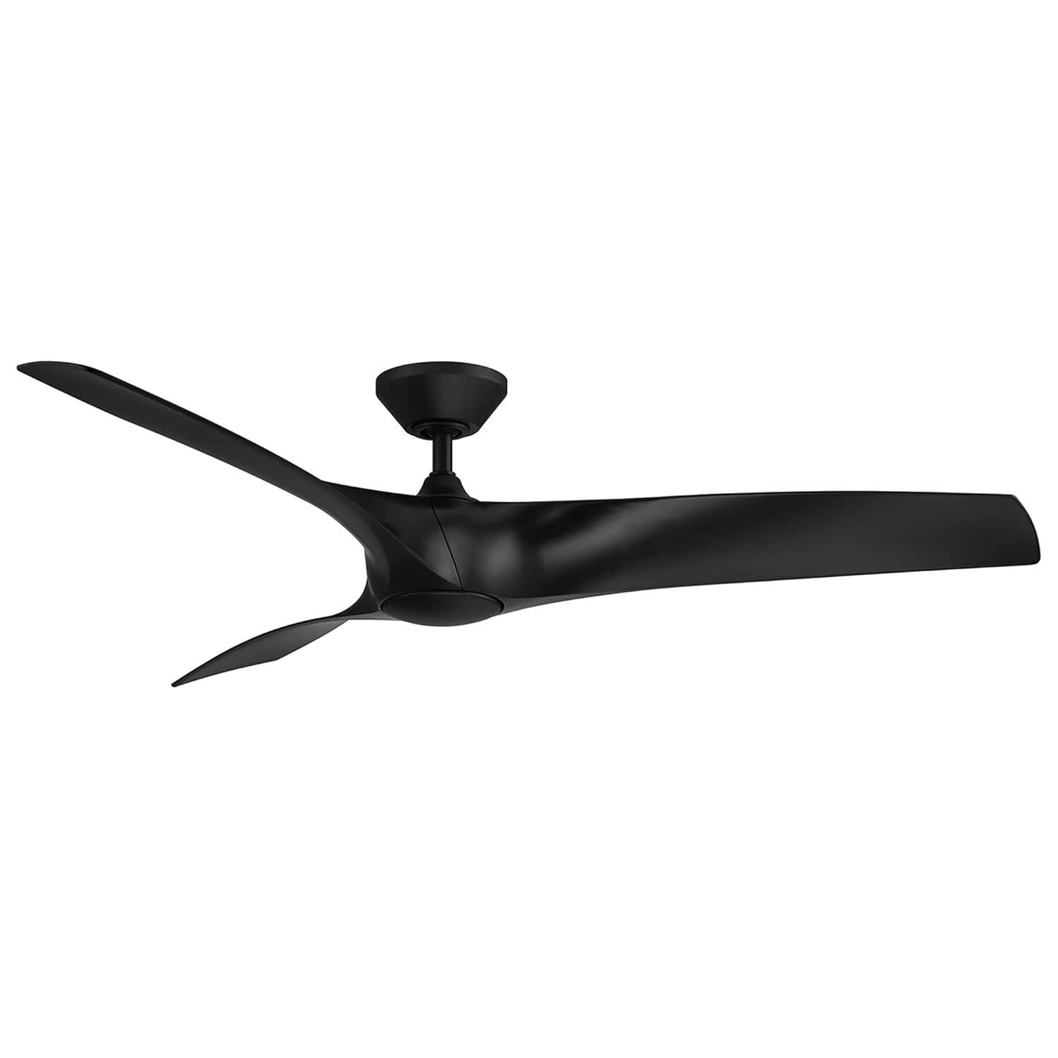 Zephyr 62" Matte Black Dimmable LED Smart Ceiling Fan with Remote Control