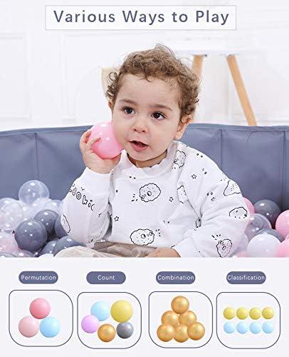 Anvazise 100Pcs Ball Pit Balls Thickened Eco-friendly Smooth Reusable Bite-resistant Hand-on Ability PE Material Macaron Color Pit Balls Kindergarten Toy
