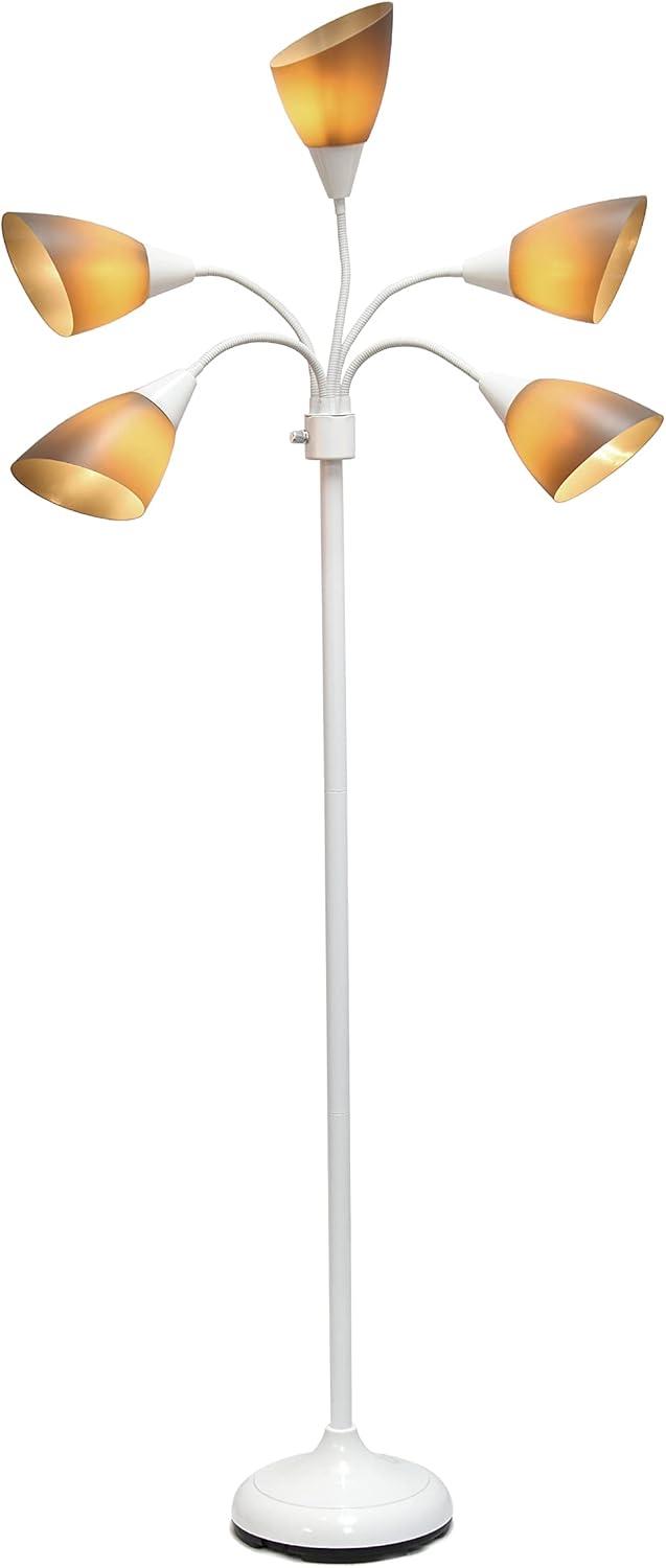 67" Contemporary Multi 5-Head Adjustable Gooseneck Floor Lamp - Simple Designs