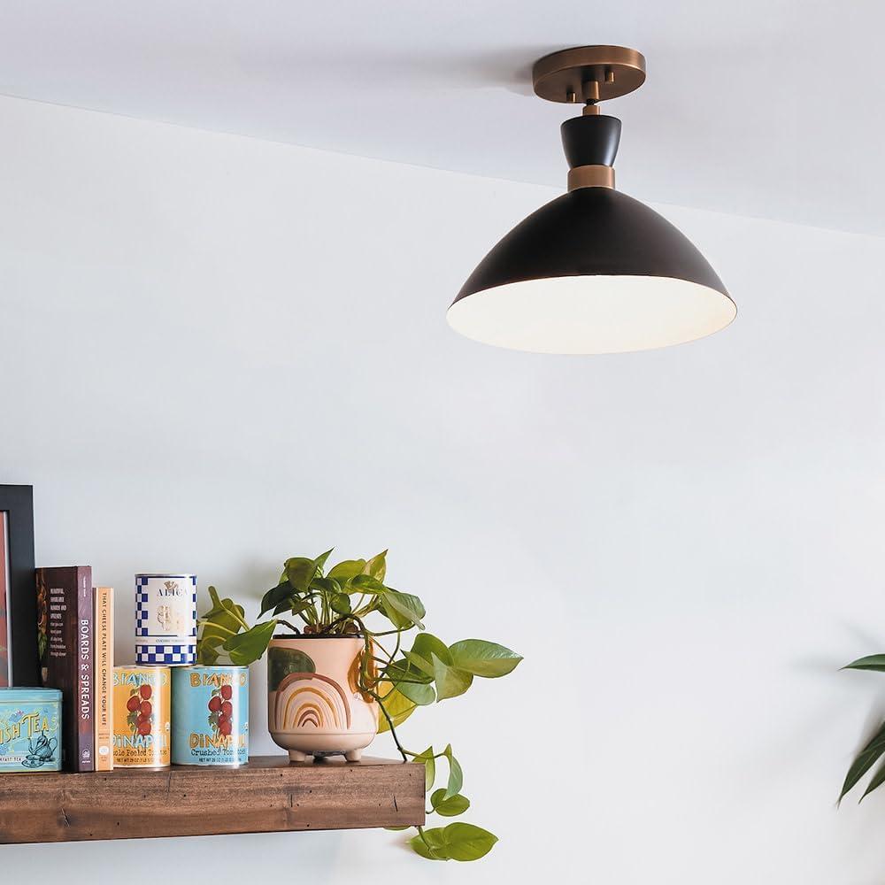 Lark Simon 1 - Light Pendant in  Black/Heritage Brass