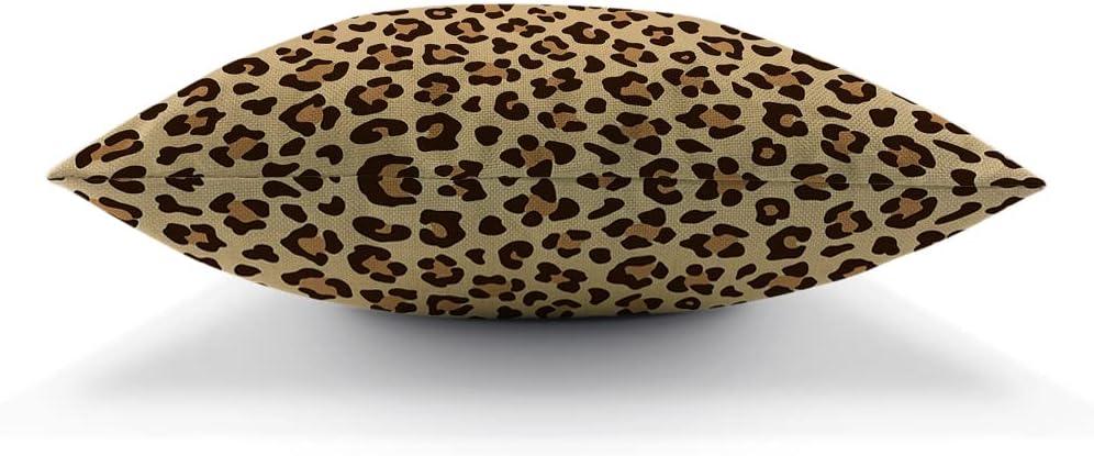Leopard Throw Pillow Cover,Animal Leopard Print Soft Square Cushion Case Covers Home Decor for Couch Sofa Bedroom Car Office 18x18 Inch Pillowcases