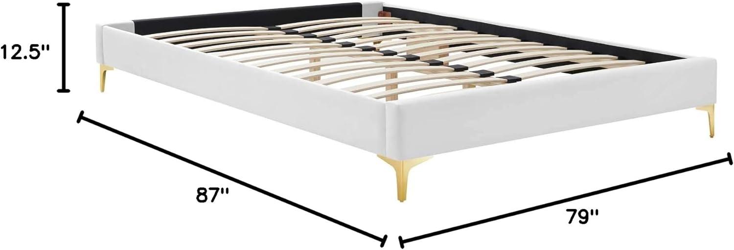 Modway Sutton King Performance Velvet Bed Frame in White