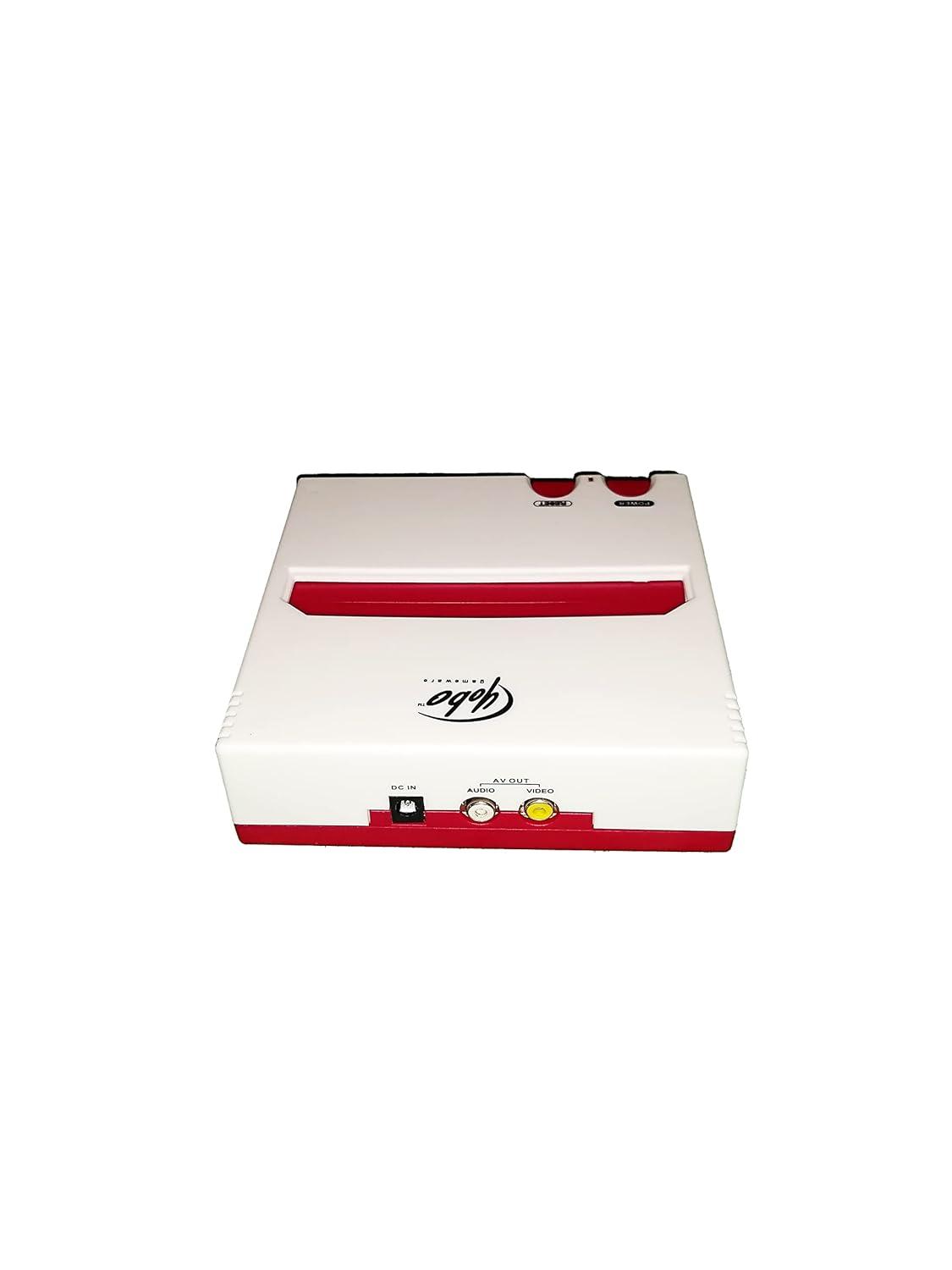 Retro Red and White 8-Bit Video Game Console with Controllers