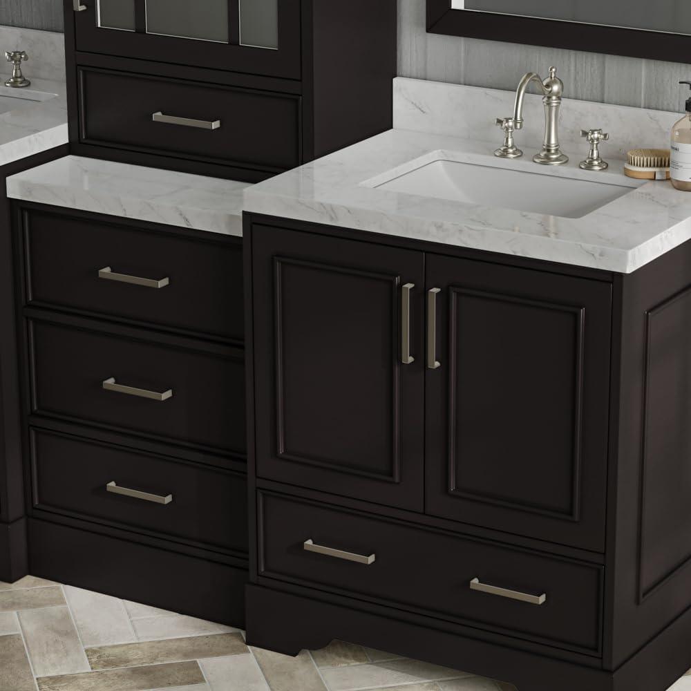 Ariel Stafford 85 in Double Sink Vanity Set in Espresso