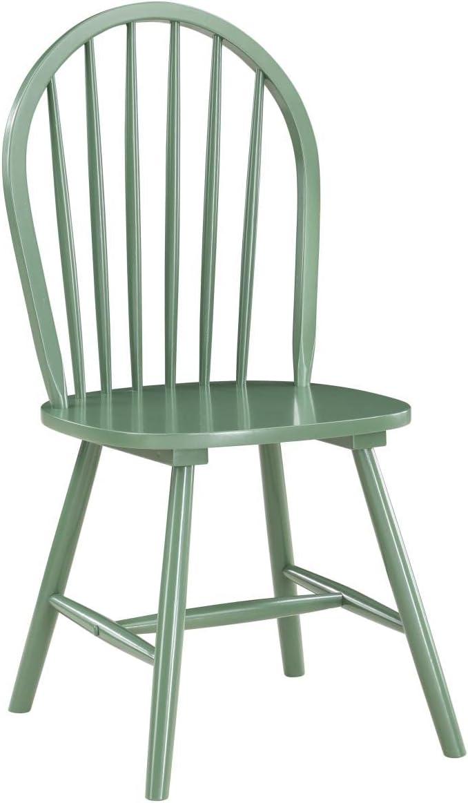 Boraam Carolina Rubberwood Equestrian Green Dining Room Chairs – Set of 2