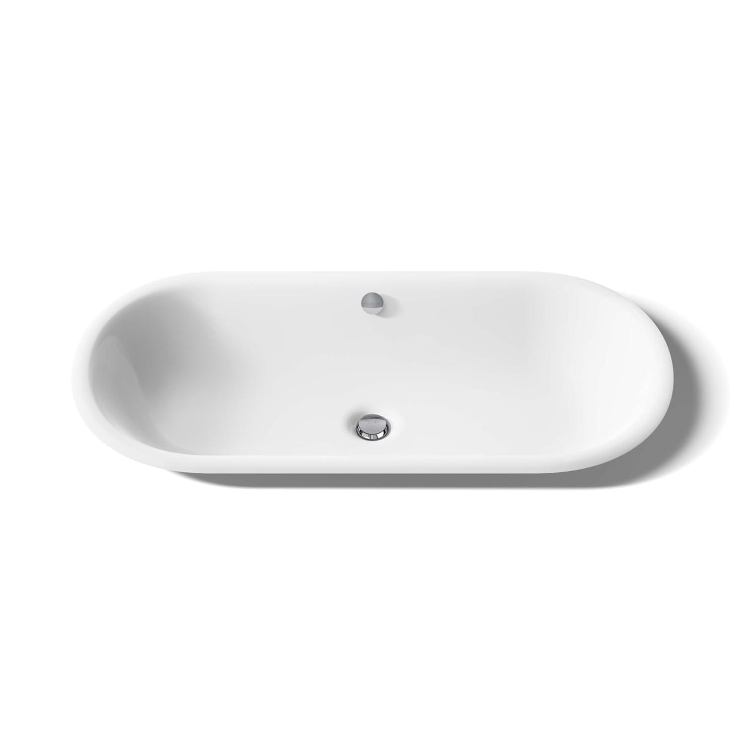 Iron Plains Capsule Vessel/Drop-In/Under-Mount Bathroom Sink with Iron Gate Painted Underside