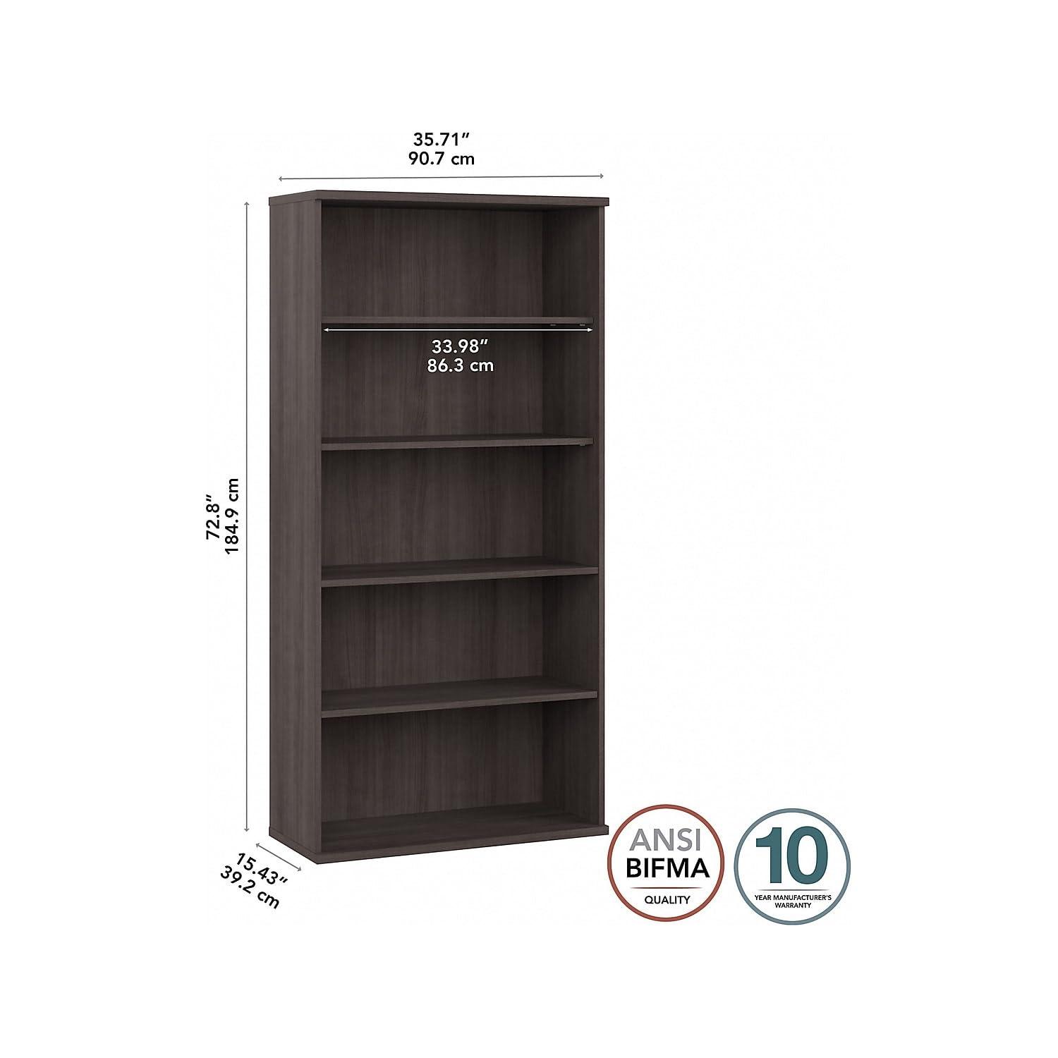 Bush Business Furniture Hybrid Tall 5 Shelf Bookcase