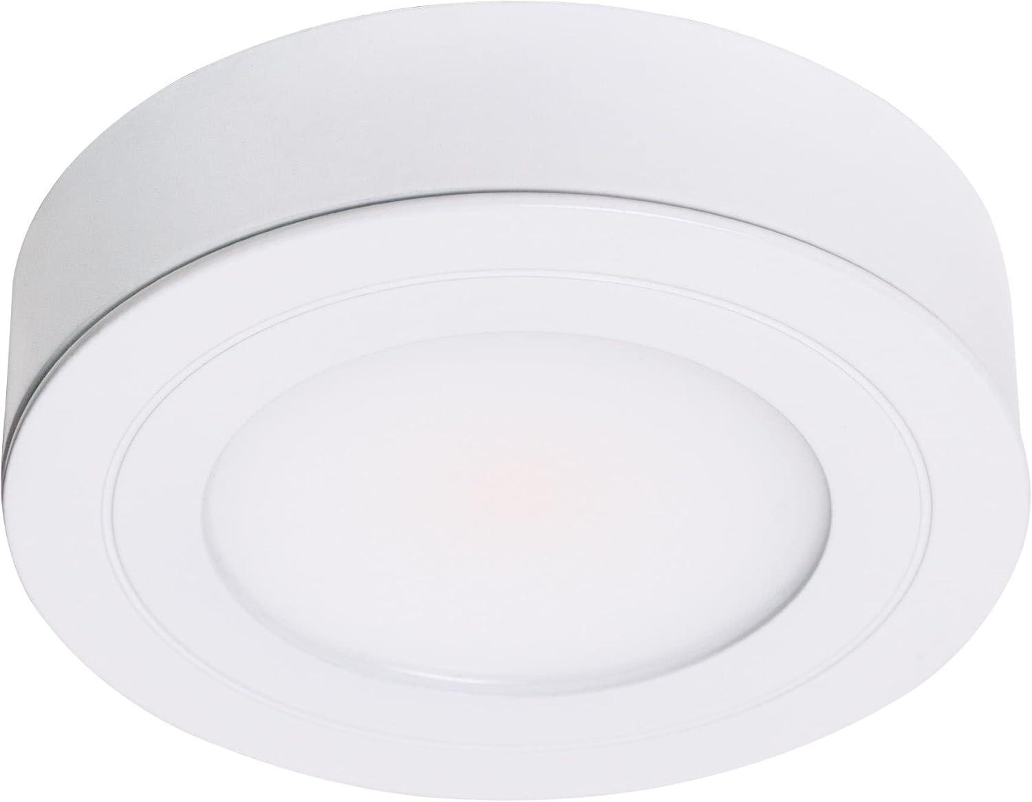 PureVue Dimmable LED Puck Light - Bright White, White Finish