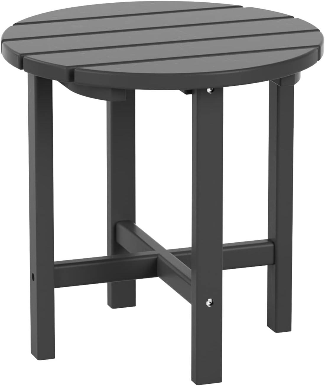 WestinTrends All-Weather Outdoor Patio Round Poly Adirondack Side Table