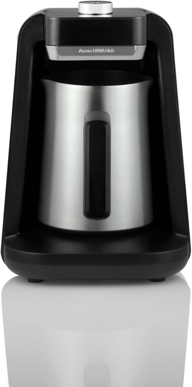 Arzum Okka Rich Spin Pro Turkish Coffee And Hot Beverage Maker, Velvetiser, Milk Frother, 120v, 5 Cups, Stainless Steel Cooking Pot