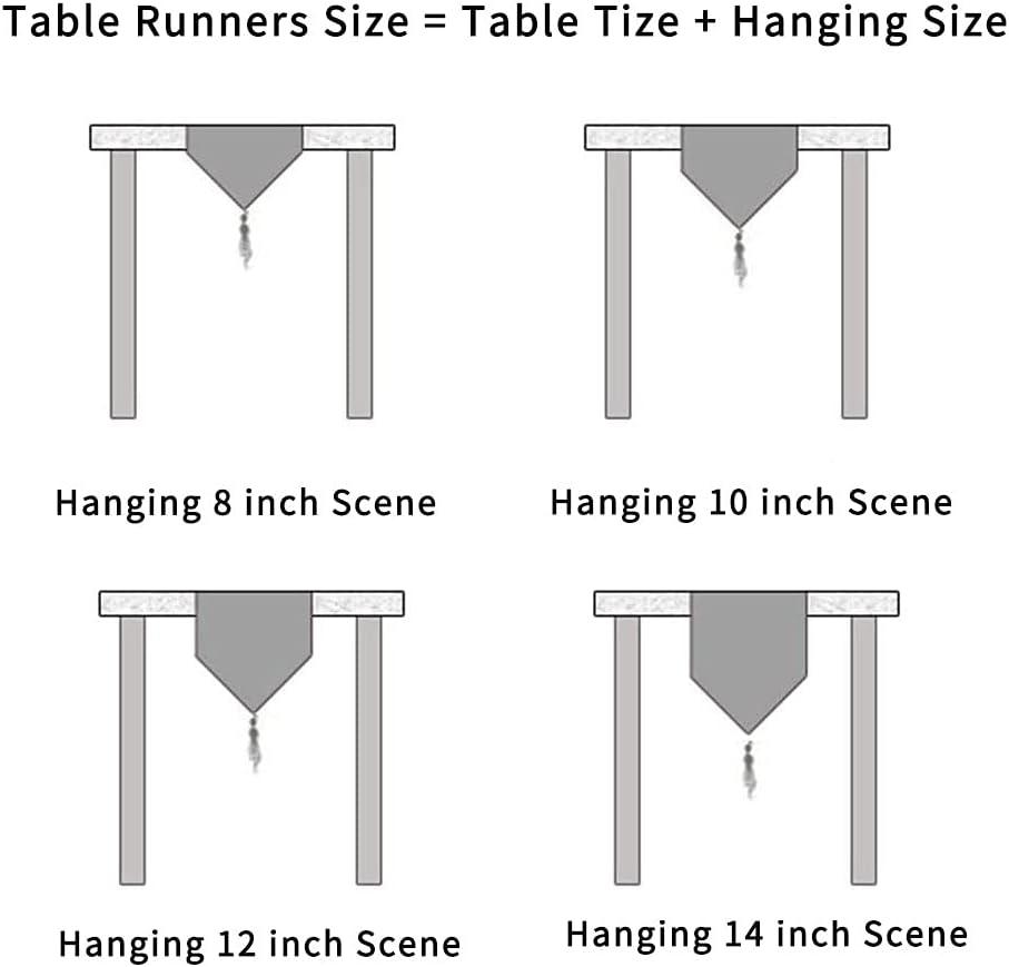 Luxury Vintage Design Table Runners 108 inches long Embroidery Jacquard Fabric with Multi-Tassels table runners for Dining Room Dresser Wedding holiday Party fireplace Decorations (Coffee, 12X108inch)