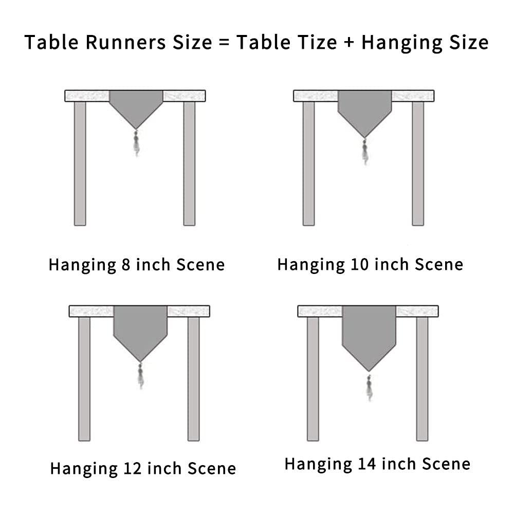 Luxury Vintage Design Table Runners 108 inches long Embroidery Jacquard Fabric with Multi-Tassels table runners for Dining Room Dresser Wedding holiday Party fireplace Decorations (Coffee, 12X108inch)