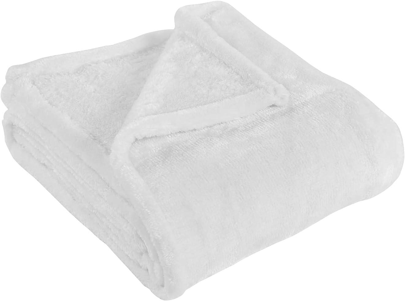 Superior Solid Polyester Reversible All-Season Fleece Throws Blanket