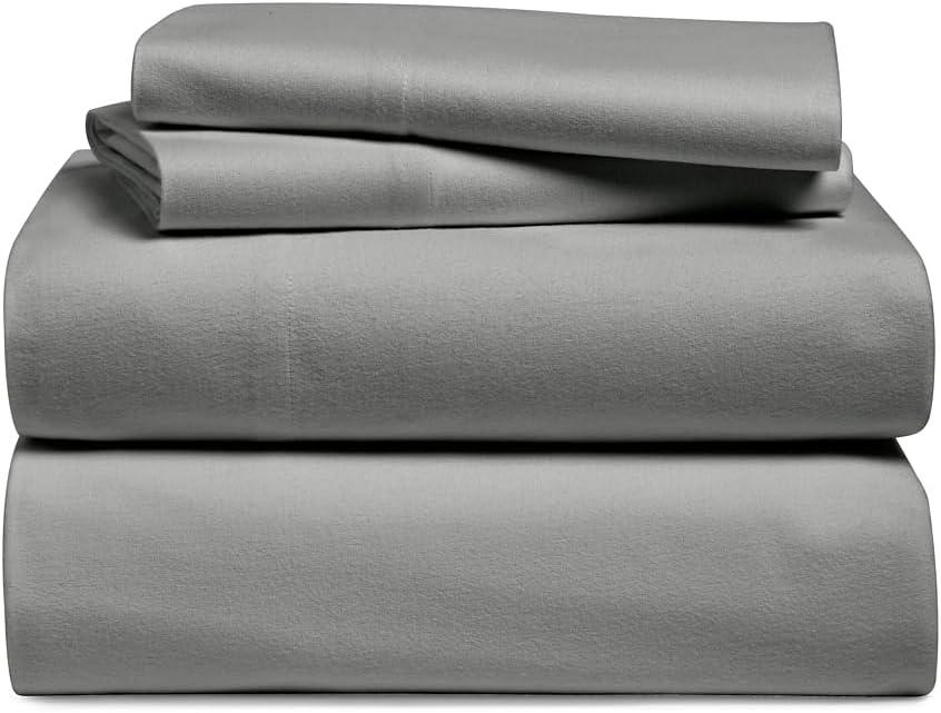 Cosy House Collection Flannel Bed Sheet Set - Dark Grey, Queen