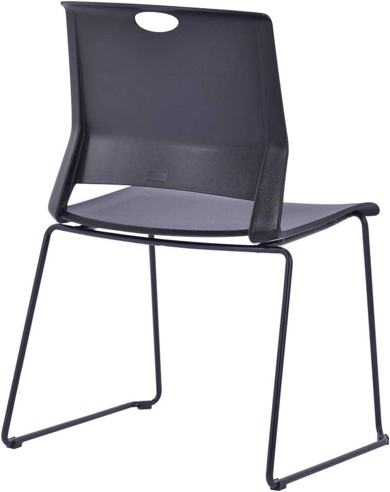 Black Stackable Modern Conference Room Chairs Set of 4