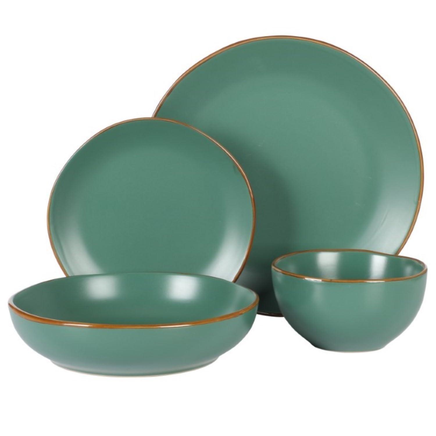 Gibson Home Gibson Home Hazeltine 16 Piece Plates and Bowls Dishes Stoneware Dinnerware Set