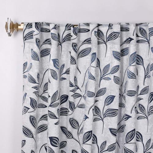 Modern Bohemian Leaves Polyester Machine Washable Room Darkening Blackout Curtains by Superior (Set of 2)