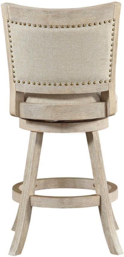 Dovecove Falken Swivel Upholstered Counter Stool with Solid Wood Frame