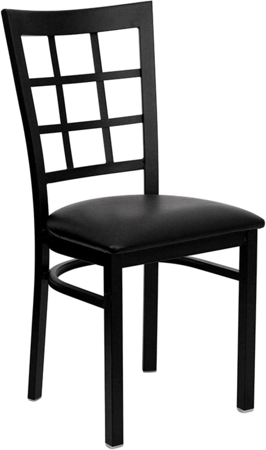 Flash Furniture Black Window Back Metal Restaurant Chair