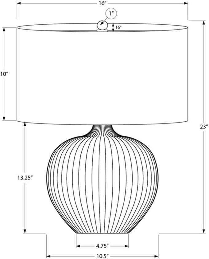 Monarch Specialties Lighting 23inchH Table Lamp Black Ceramic Black Shade Contemporary