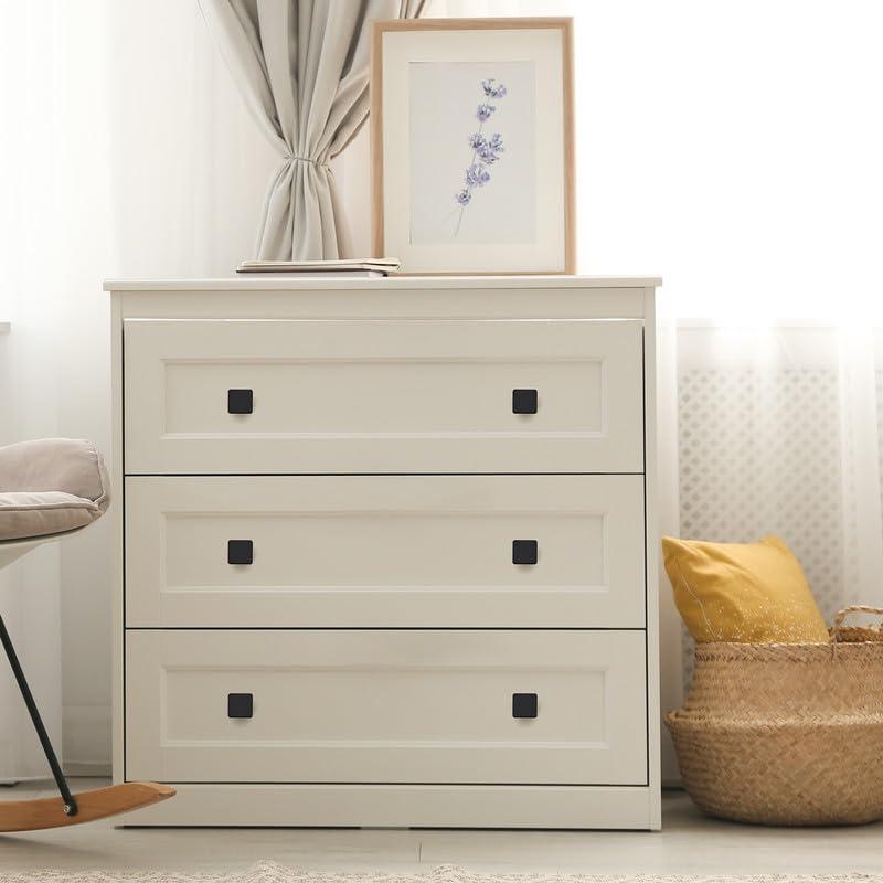 Single Hole Drawer Knobs - 10 Pack Black Cabinet Knobs - Square Dresser Knobs Dresser Handles Closet Door Knobs - Kitchen Cabinet Knobs - Cabinet Hardware