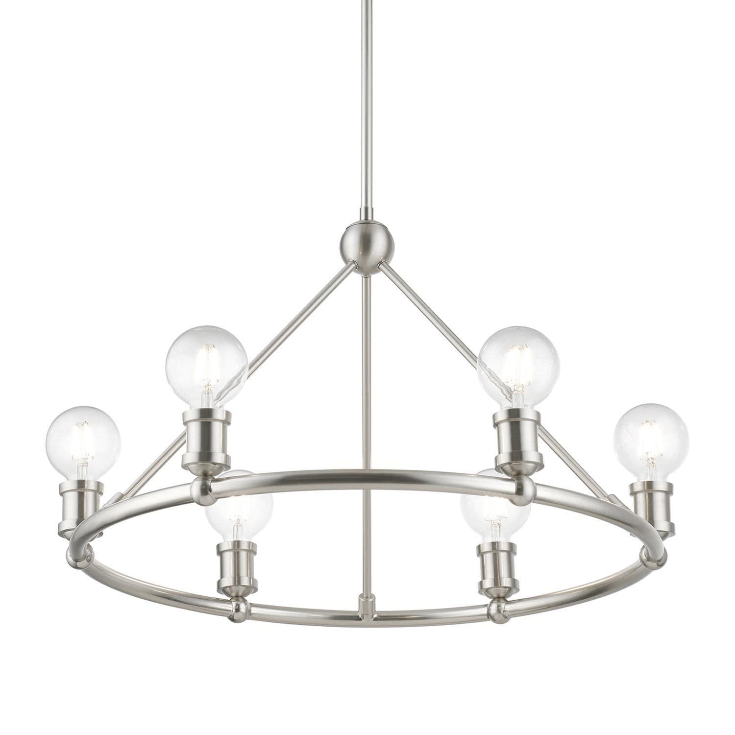 Livex Lighting Lansdale 6 - Light Chandelier in Brushed Nickel