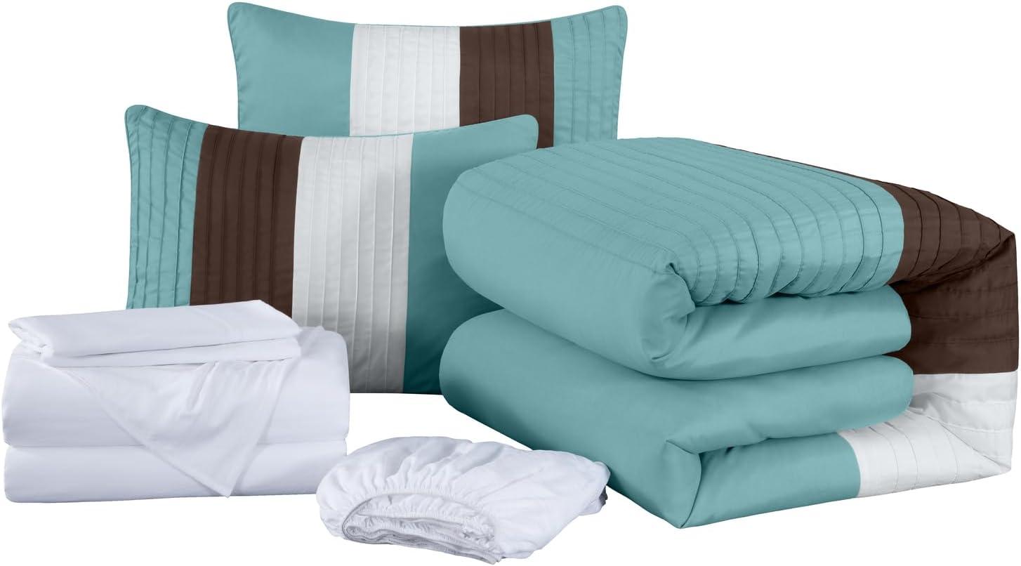 Chezmoi Collection Briar Microfiber Bed in a Bag Comforter Set