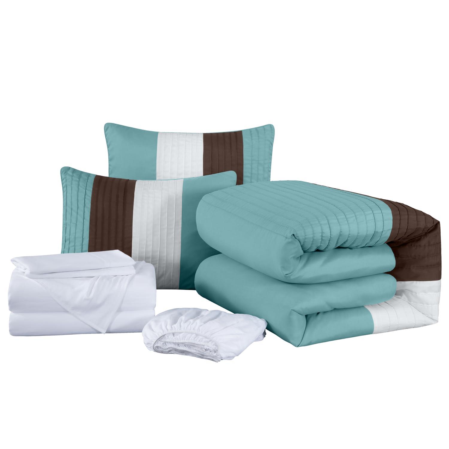 Chezmoi Collection Briar Microfiber Bed in a Bag Comforter Set