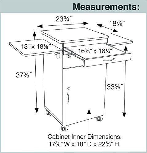 WorkplaceEssentials Multi-Media Work Center AV Cart with Lockable Storage