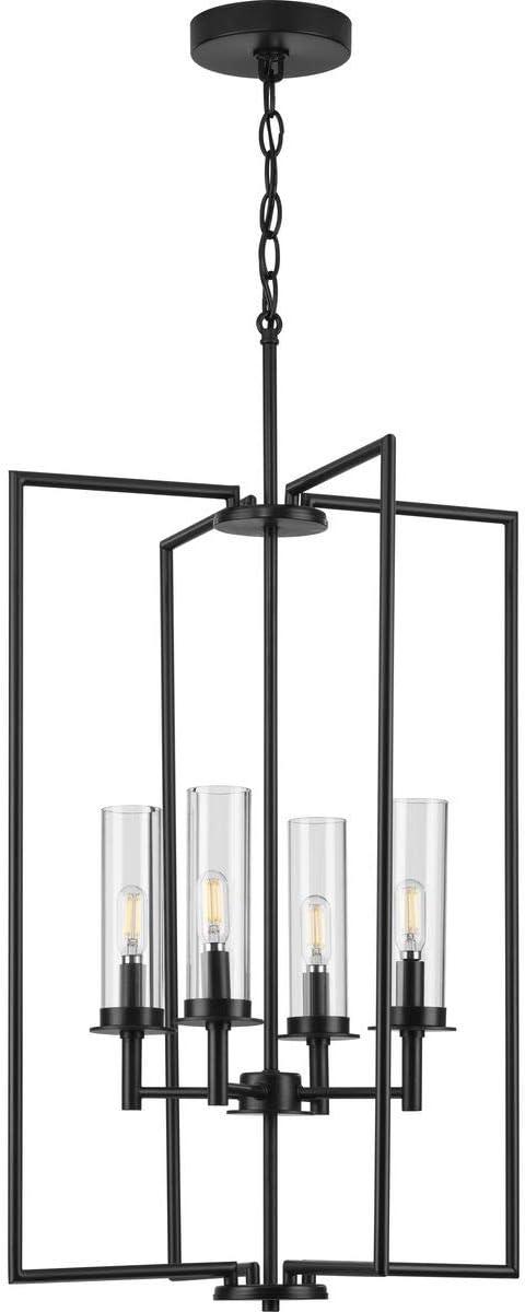 Progress Lighting Kellwyn 4-Light Foyer Pendant, Brushed Nickel, Clear Glass