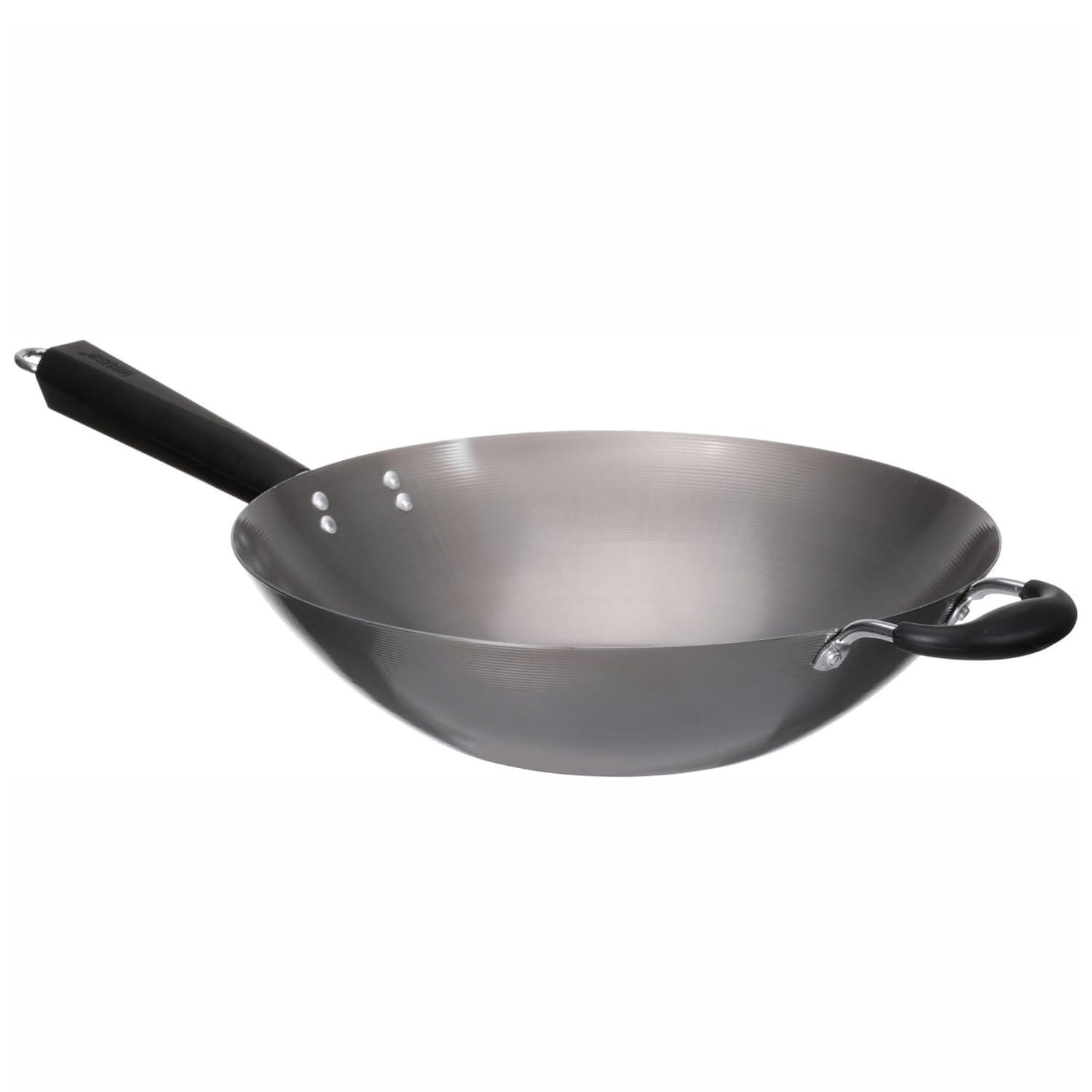IMUSA 14in Carbon Steel Wok with Cool Touch Handles