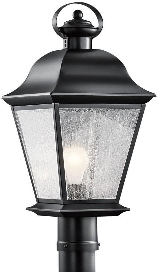 Mount Vernon 19.5" 1 Light Outdoor Post Light with Clear Seeded Glass in Black