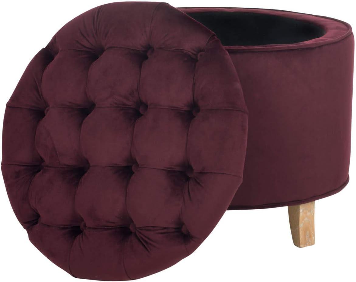 Amelia Tufted Storage Ottoman - Navy - Safavieh