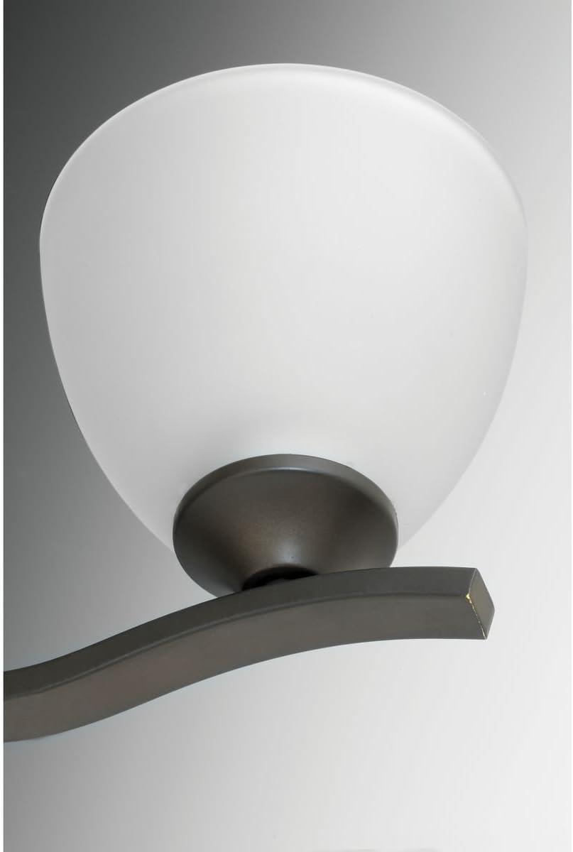 Progress Lighting Laird 3-Light Bath Vanity, Antique Bronze, Glass Shade