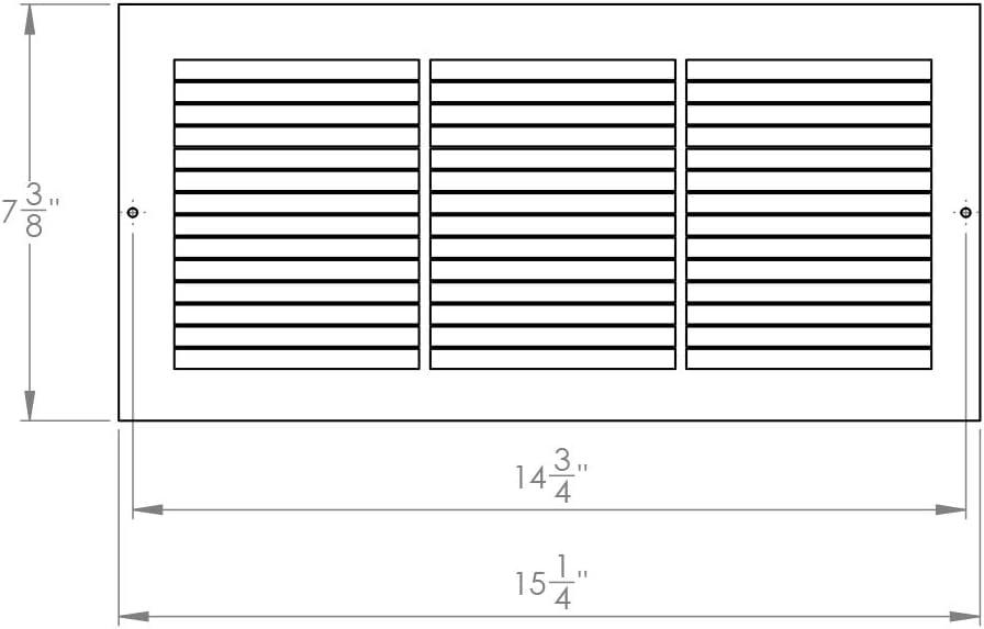 Imperial White Steel Baseboard Return Air Grille, 14 x 6 Inch