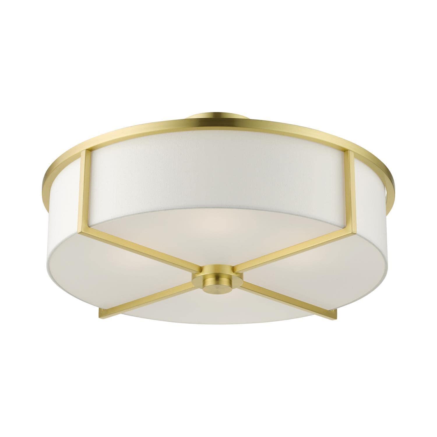 Livex Lighting Wesley 4 - Light Semi-Flush Mount in  Satin Brass