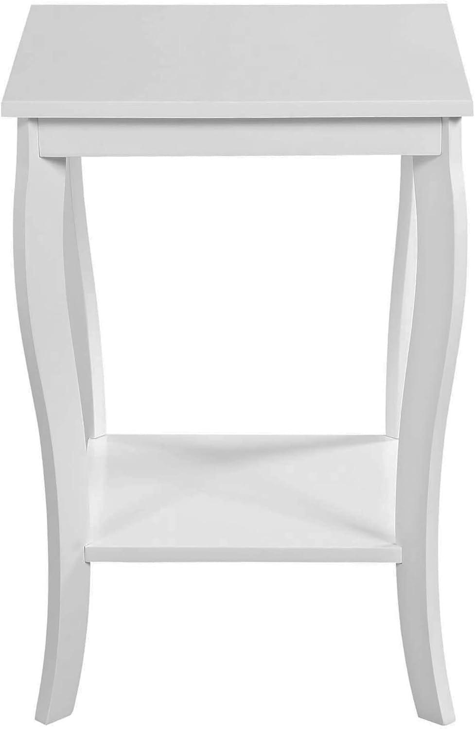 Convenience Concepts American Heritage Square End Table in White Wood Finish