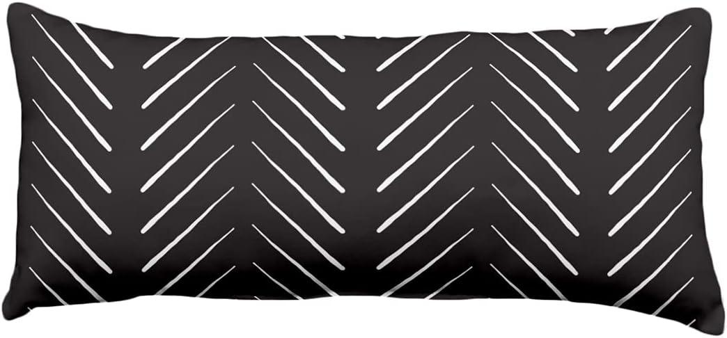 Everything Comfy Chevron Columns 16" x 8" Bolster or Small Decorative Pillow, Black