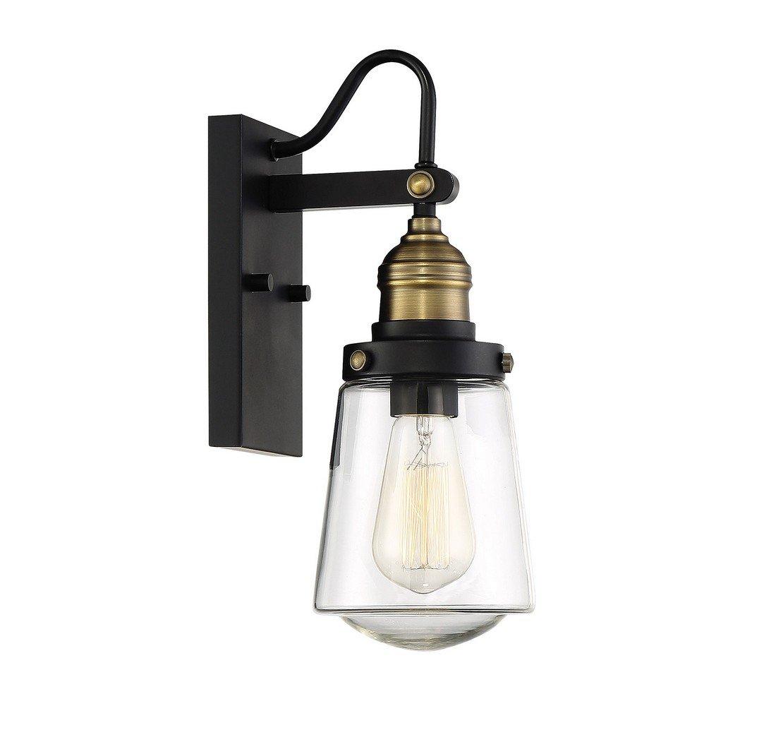 Savoy House Exterior Collections 1 - Light Wall Light in  Vintage Black/Warm Brass