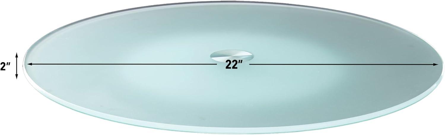 Elevated Frosted Glass 22" Lazy Susan with Smooth Swivel