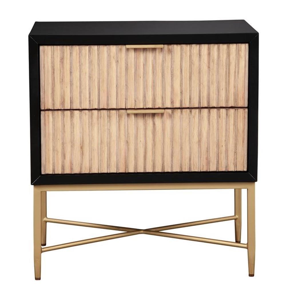 Origins by Alpine Larsen 2 Drawer Nightstand in Black