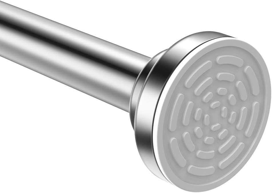 Adjustable Stainless Steel Tension Shower Curtain Rod, 48-85 Inch