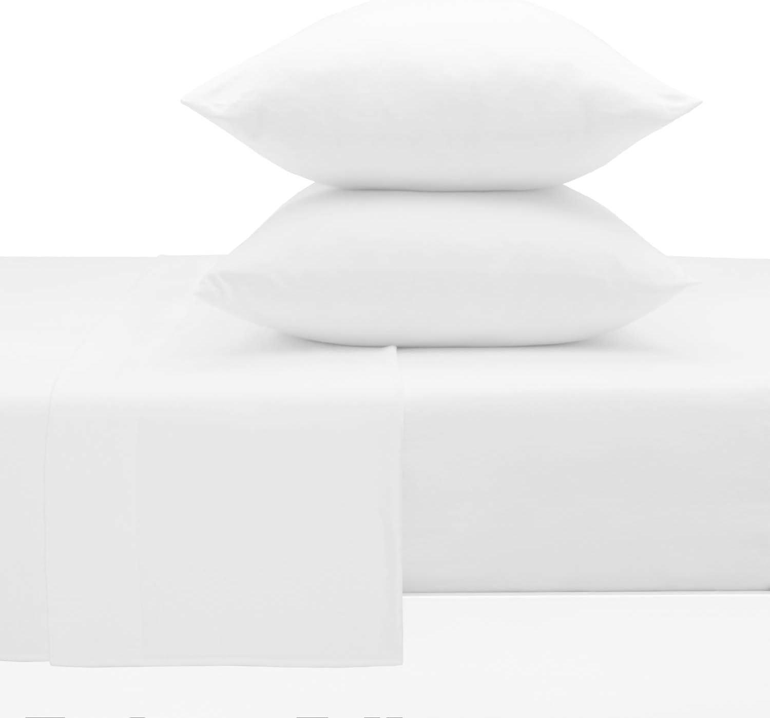 Mellanni Jersey Sheet Set 4 Piece 100% Cotton Deep Pocket Bed Sheets and Pillowcases, Queen, White