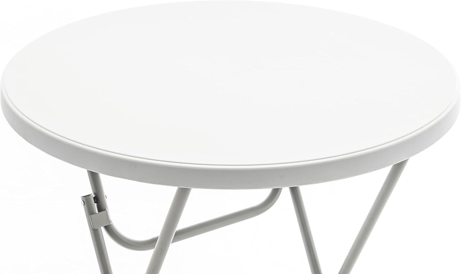 BTEXPERT 32" Round 43" Bar Height White Granite Plastic Folding Table Portable Commercial Table Banquet Card Coffee Dining Table for Wedding Party Event Home Kitchen Outdoor