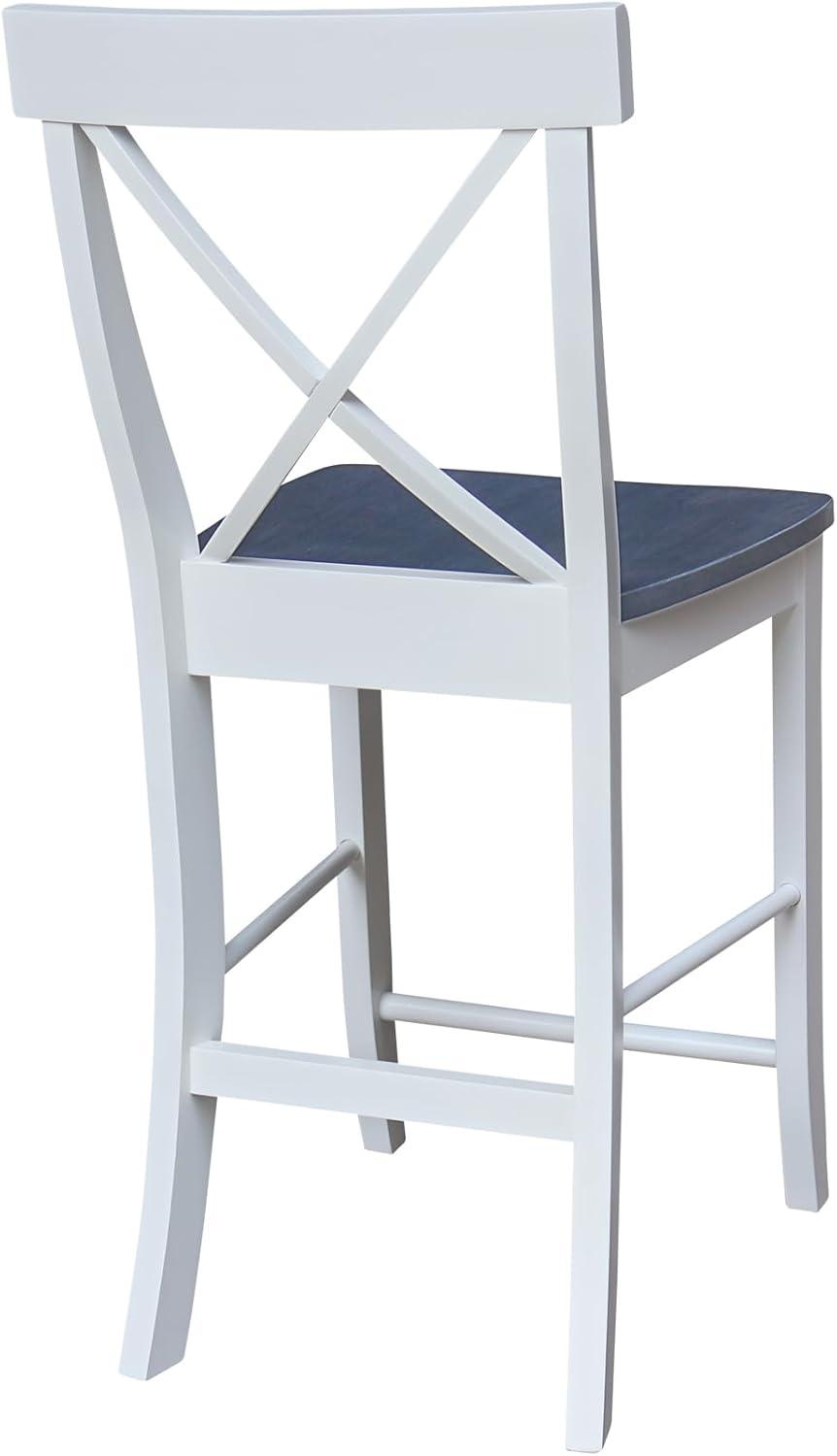 24&#34; X Back Counter Height Barstool Barstool White - International Concepts