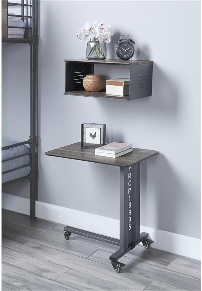 ACME Cargo Accent Table with Caster Wheels in Gunmetal